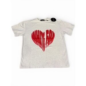 WHITE FOX Love Burst Oversized Tee Grey Marle Short Sleeve XXS/XS